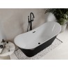 Mexen Celia freistehende Badewanne 170 x 75 cm, weiß/schwarz, schwarzer Überlauf - 52331707575-70