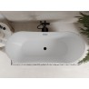 Mexen Celia freistehende Badewanne 170 x 75 cm, weiß/schwarz, schwarzer Überlauf - 52331707575-70