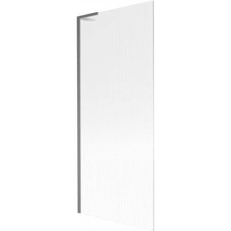 Mexen Next L Badewannenfaltwand, 1-flügelig, 80 x 150 cm, Streifen, gebürstet Gun Gray - 895-080-000-03-09-66