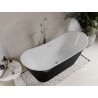 Mexen Celia freistehende Badewanne 170 x 75 cm, weiß/schwarz, Überlauf gebürstetes Nickel - 52331707575-97