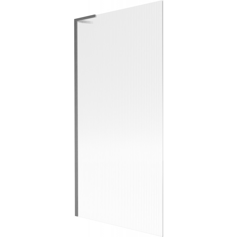Mexen Next L Badewannenfaltwand 1-flügelig 90 x 150 cm, Streifen, Gun Gray gebürstet - 895-090-000-03-09-66