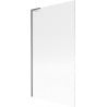 Mexen Next L Badewannen-Faltwand 1-teilig 100 x 150 cm, Streifen, gun gray gebürstet - 895-100-000-03-09-66