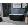 Mexen Luna freistehende Badewanne 160 x 75 cm, weiß/schwarz, Überlauf Chrom - 52031607575-01