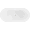 Mexen Luna freistehende Badewanne 150 x 75 cm, weiß/schwarz, Überlauf gold - 52031507575-50