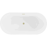 Mexen Luna freistehende Badewanne 150 x 75 cm, weiß/schwarz, Überlauf gold gebürstet - 52031507575-55