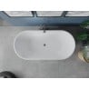 Mexen Luna freistehende Badewanne 150 x 75 cm, weiß/schwarz, Überlauf gun gray gebürstet - 52031507575-66