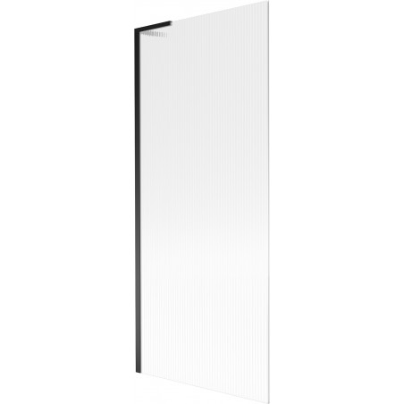 Mexen Next L Badewannenabtrennung 1-flügelig 80 x 150 cm, Streifen, schwarz - 895-080-000-03-09-70