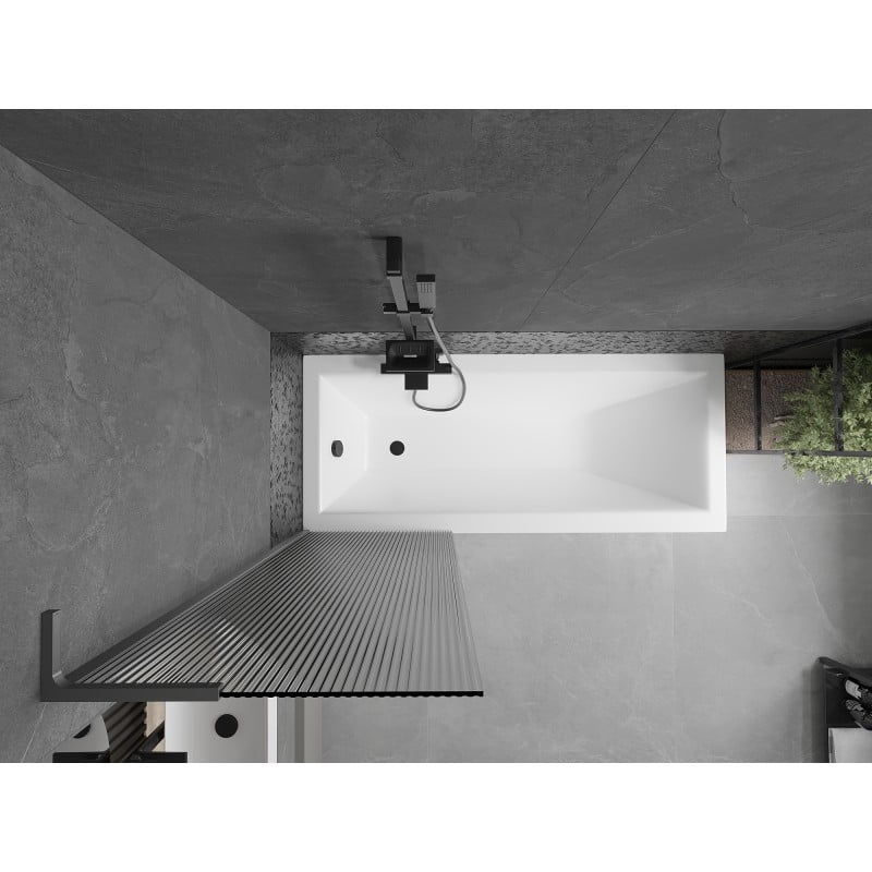 Mexen Next L Badewannenwand 1-flügelig 60 x 150 cm, Streifen, Gun Metal - 895-060-000-03-09-95