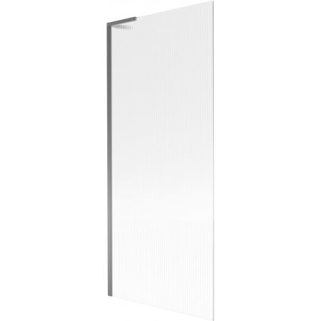Mexen Next L Badewannenabtrennung 1-flügelig 80 x 150 cm, Streifen, Gun Metal - 895-080-000-03-09-95