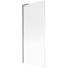 Mexen Next L Badewannenabtrennung 1-flügelig 80 x 150 cm, Streifen, Gun Metal - 895-080-000-03-09-95