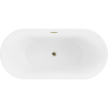 Mexen Luna freistehende Badewanne 170 x 80 cm, weiß/schwarz, Überlauf gold - 52031708075-50