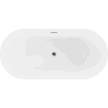 Mexen Luna freistehende Badewanne 170 x 80 cm, weiß/schwarz, Überlauf Roségold - 52031708075-60
