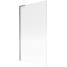 Mexen Next L Badewannenabtrennung 1-flügelig 100 x 150 cm, Streifen, Gun Metal - 895-100-000-03-09-95