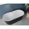 Mexen Luna freistehende Badewanne 170 x 80 cm, weiß/schwarz, Überlauf Roségold - 52031708075-60
