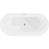 Mexen Luna freistehende Badewanne 180 x 80 cm, weiß/schwarz, Überlauf gebürstetes Kupfer - 52031808075-65