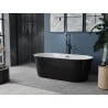 Mexen Luna freistehende Wanne 180 x 80 cm, weiß/schwarz, schwarzer Überlauf - 52031808075-70