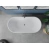 Mexen Luna freistehende Badewanne 180 x 80 cm, weiß/schwarz, Überlauf Gun Metal - 52031808075-95