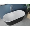 Mexen Luna freistehende Badewanne 180 x 80 cm, weiß/schwarz, Überlauf Chrom - 52031808075-01