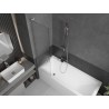 Mexen Next L Badewannen-Faltwand 1-teilig 50 x 150 cm, Streifen, gebürsteter Nickel - 895-050-000-03-09-97