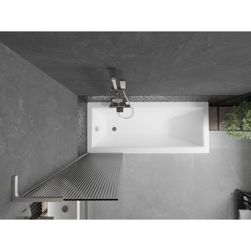 Mexen Next L Badewannen-Faltwand 1-teilig 50 x 150 cm, Streifen, gebürsteter Nickel - 895-050-000-03-09-97