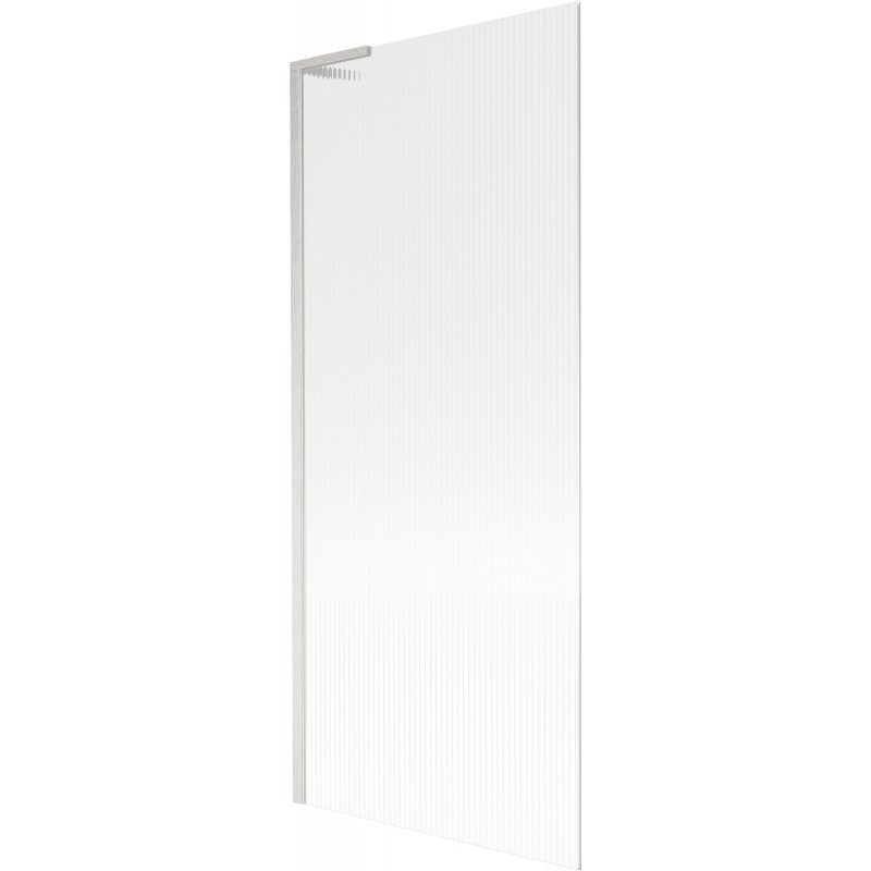 Mexen Next L Badewannenfaltwand 1-flügelig 80 x 150 cm, Streifen, gebürsteter Nickel - 895-080-000-03-09-97