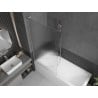 Mexen Next L Badewannenabtrennung 1-flügelig 90 x 150 cm, Streifen, gebürsteter Nickel - 895-090-000-03-09-97