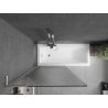 Mexen Next L Badewannenabtrennung 1-flügelig 90 x 150 cm, Streifen, gebürsteter Nickel - 895-090-000-03-09-97