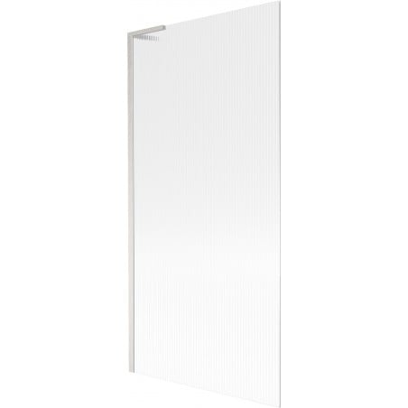 Mexen Next L Badewannenabtrennung 1-flügelig 90 x 150 cm, Streifen, gebürsteter Nickel - 895-090-000-03-09-97