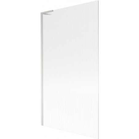 Mexen Next L Badewannenabtrennung 1-flügelig 100 x 150 cm, Streifen, gebürsteter Nickel - 895-100-000-03-09-97