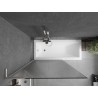 Mexen Next L Badewannenabtrennung 1-flügelig 100 x 150 cm, Streifen, gebürsteter Nickel - 895-100-000-03-09-97