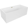 Mexen Nita freistehende Badewanne 170 x 80 cm, weiß, Überlauf gold - 52091708000-50