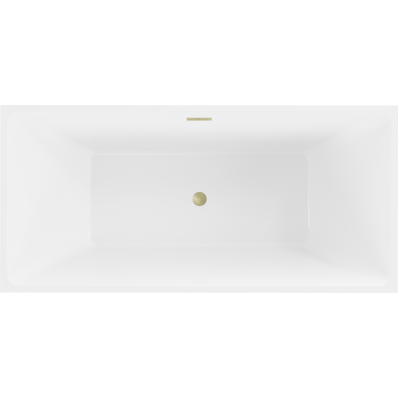 Mexen Nita freistehende Badewanne 170 x 80 cm, weiß, Überlauf gebürstet Gold - 52091708000-55