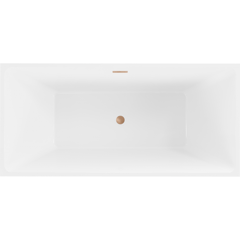Mexen Nita freistehende Badewanne 170 x 80 cm, weiß, Überlauf gebürstetes Kupfer - 52091708000-65