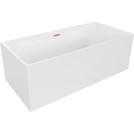 Mexen Nita freistehende Badewanne 170 x 80 cm, weiß, Überlauf gebürstetes Kupfer - 52091708000-65