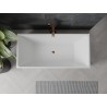 Mexen Nita freistehende Badewanne 170 x 80 cm, weiß, Überlauf Roségold - 52091708000-60