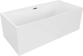 Mexen Nita freistehende Badewanne 170 x 80 cm, weiß, Überlauf gun gray gebürstet - 52091708000-66