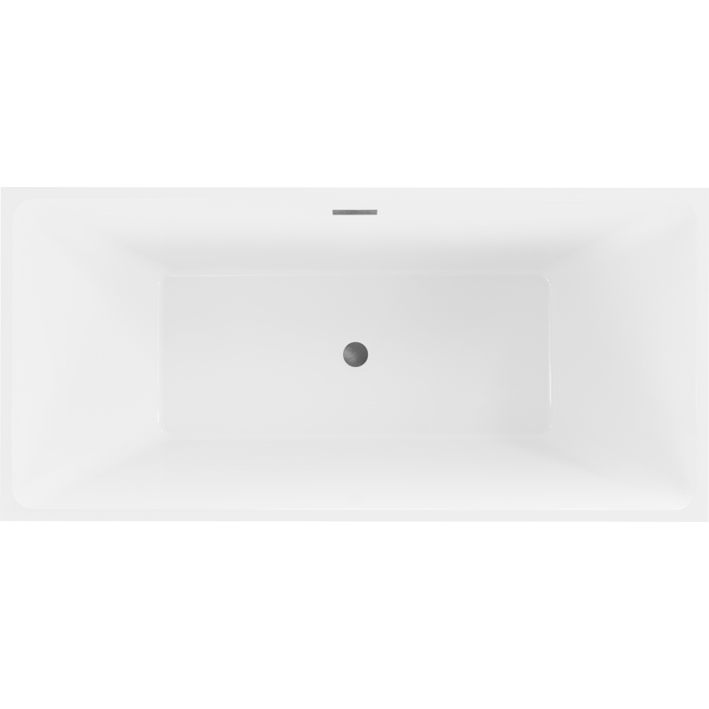 Mexen Nita freistehende Badewanne 170 x 80 cm, weiß, Überlauf gun gray gebürstet - 52091708000-66