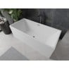 Mexen Nita freistehende Badewanne 170 x 80 cm, weiß, Überlauf gun gray gebürstet - 52091708000-66