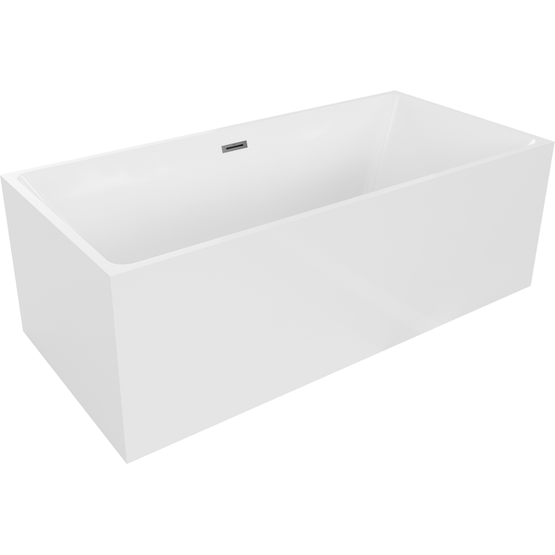 Mexen Nita freistehende Badewanne 170 x 80 cm, weiß, Überlauf Gun Metal - 52091708000-95