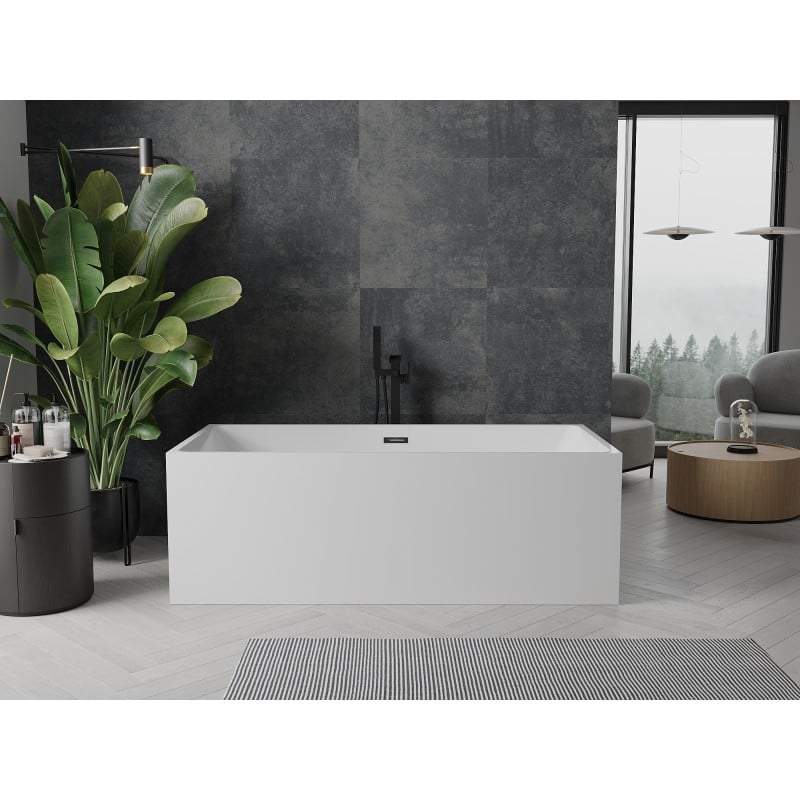 Mexen Nita freistehende Badewanne 170 x 80 cm, weiß, schwarzer Überlauf - 52091708000-70