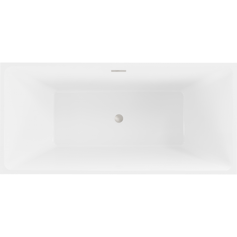 Mexen Nita freistehende Badewanne 170 x 80 cm, weiß, Überlauf gebürsteter Nickel - 52091708000-97