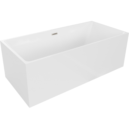 Mexen Nita freistehende Badewanne 170 x 80 cm, weiß, Überlauf gebürsteter Nickel - 52091708000-97