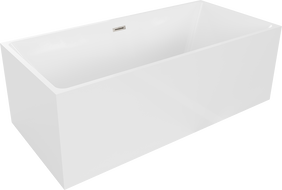 Mexen Nita freistehende Badewanne 170 x 80 cm, weiß, Überlauf gebürsteter Nickel - 52091708000-97