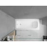 Mexen Vega Rechteckige Badewanne 180 x 80 cm mit Verkleidung und 3-flügeliger Duschwand 120 cm, transparent, chrom
