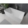 Mexen Nita freistehende Badewanne 170 x 80 cm, weiß, Überlauf gebürsteter Nickel - 52091708000-97