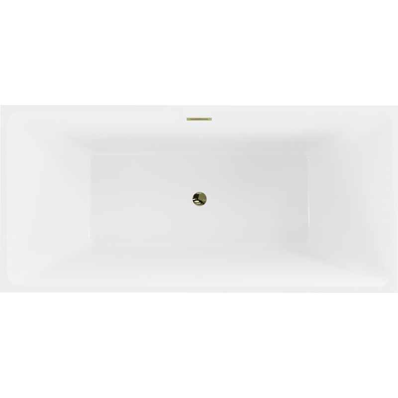 Mexen Nita freistehende Badewanne 170 x 80 cm, weiß/schwarz, Überlauf gold - 52091708075-50