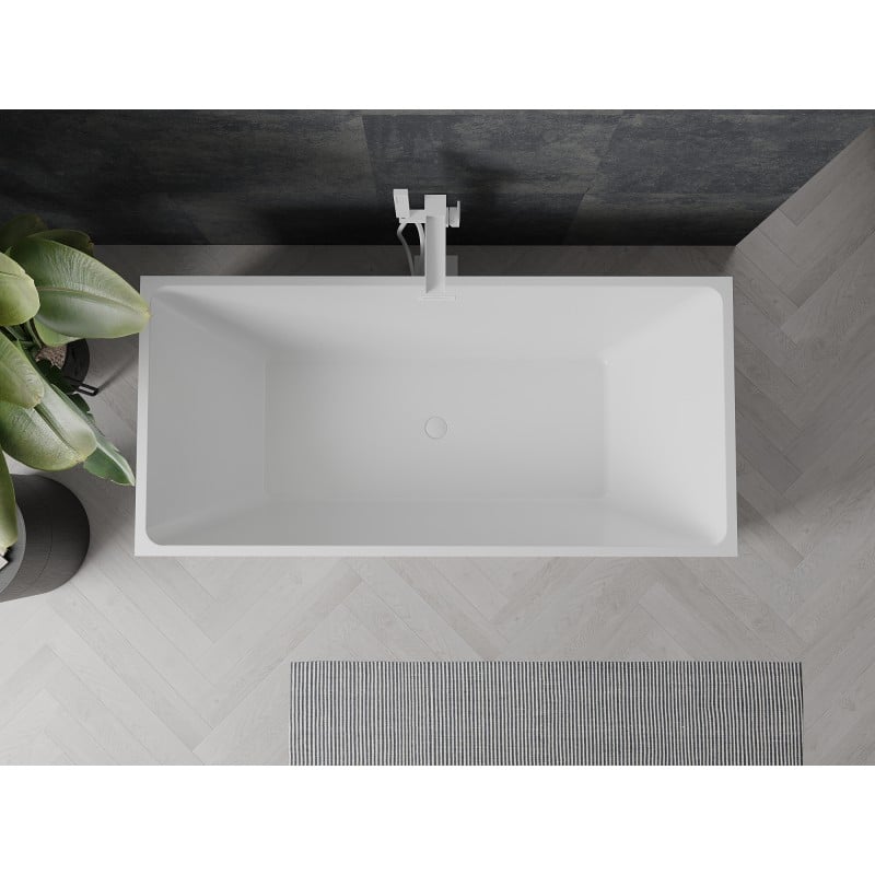 Mexen Nita freistehende Badewanne 170 x 80 cm, weiß/schwarz, weißer Überlauf - 52091708075-20