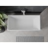 Mexen Nita freistehende Badewanne 170 x 80 cm, weiß/schwarz, weißer Überlauf - 52091708075-20