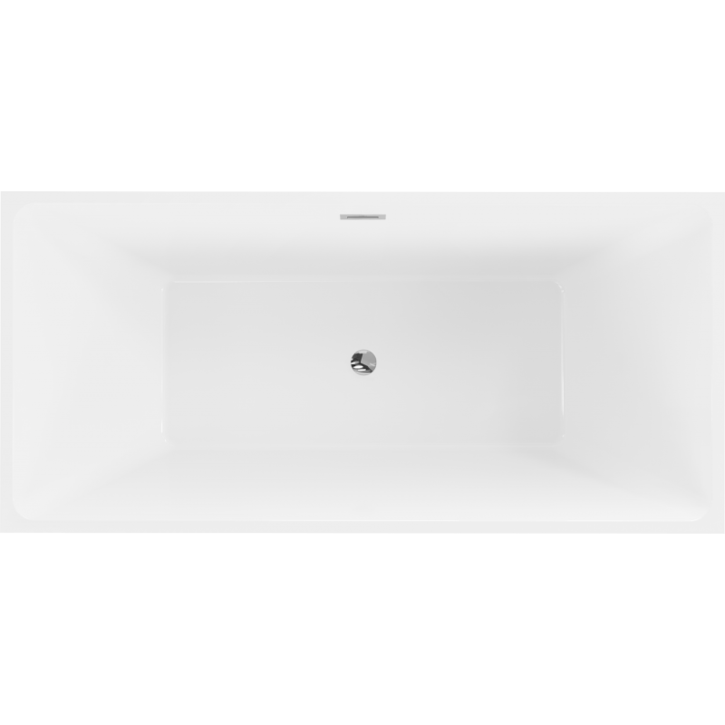 Mexen Nita freistehende Badewanne 170 x 80 cm, weiß/schwarz, Überlauf chrom - 52091708075-01