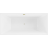 Mexen Nita freistehende Badewanne 170 x 80 cm, weiß/schwarz, Überlauf in gebürstetem Gold - 52091708075-55